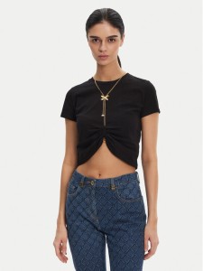 Elisabetta Franchi T-Shirt MA-006-51E2 Czarny Regular Fit