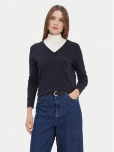 Tommy Hilfiger Sweter WW0WW42049 Granatowy Regular Fit