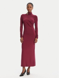 Simona Corsellini Sukienka wieczorowa A25CPAB00601 Bordowy Slim Fit