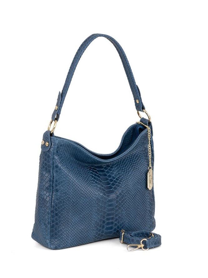 Anna Morellini Skórzana torebka "Dania" w kolorze granatowym - 29 x 24 x 8 cm rozmiar: onesize