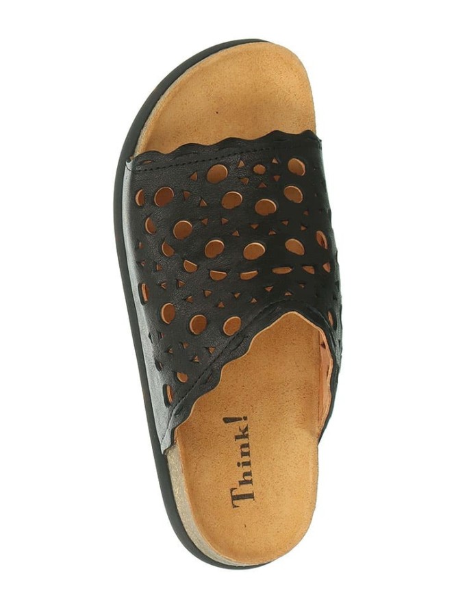 Think! Skórzane klapki w kolorze czarnym rozmiar: 40