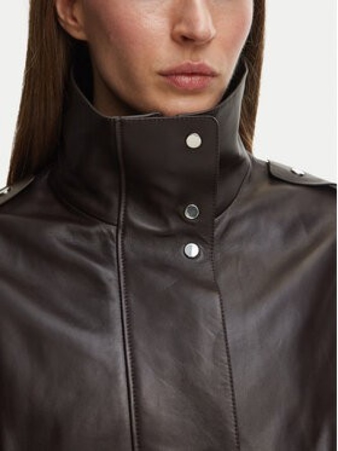 BOSS Kurtka skórzana Savani 50567628 Brązowy ciemny Regular Fit