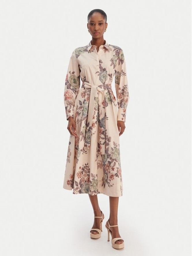 Marella Sukienka koszulowa Formica 2613221161 Beżowy Regular Fit