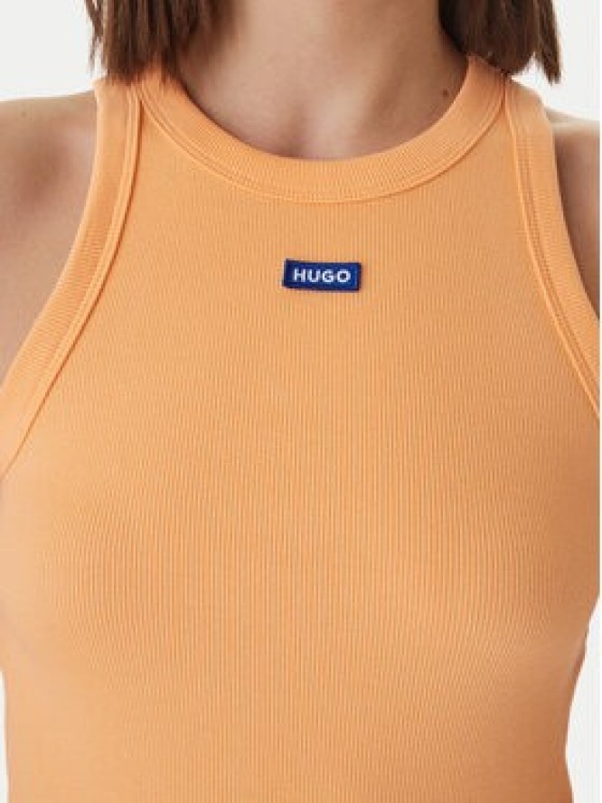 HUGO Top Easy 50508857 Pomarańczowy Slim Fit