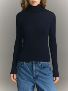 Longsleeve z wiskozą - granatowy