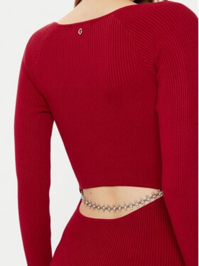 Guess Sukienka dzianinowa W5RK07 Z2YJ2 Czerwony Regular Fit