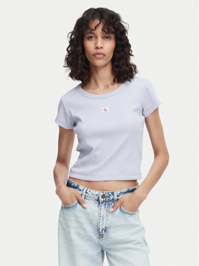 Calvin Klein Jeans T-Shirt LV047C200G Niebieski jasny Slim Fit