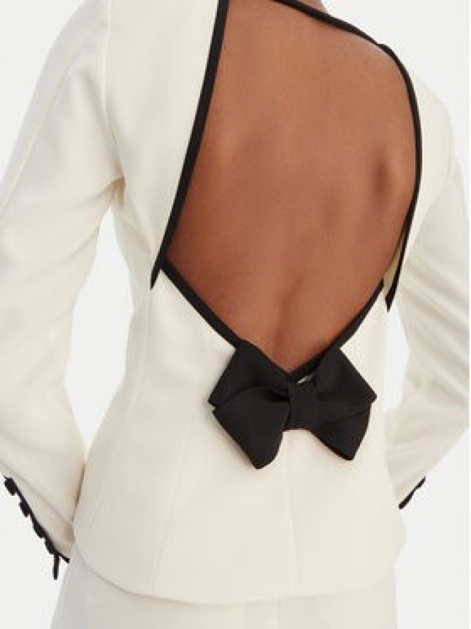 Marella Bluzka Scacco 2613111013 Écru Slim Fit