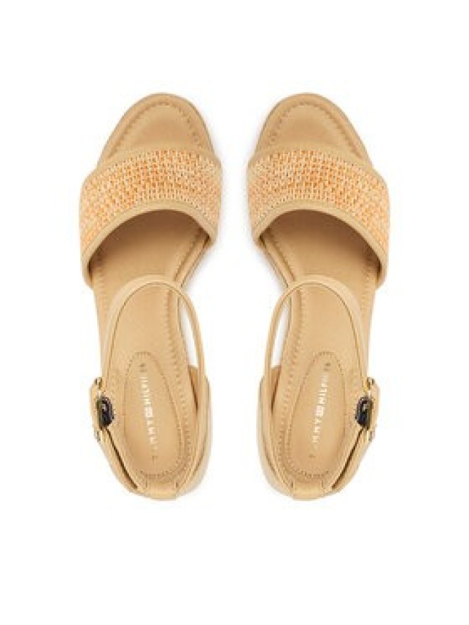 Tommy Hilfiger Espadryle High Wedge Espad FW0FW09471 Beżowy jasny