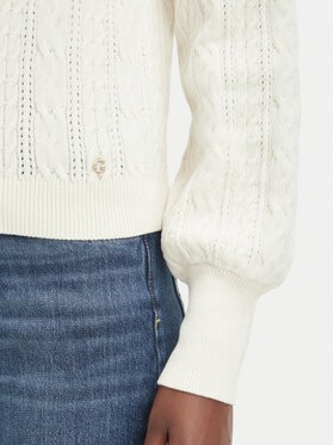 Guess Sweter W6BR44 Z1441 Kremowy Regular Fit