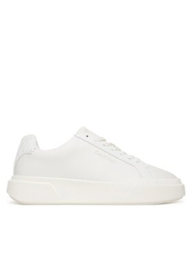 Calvin Klein Sneakersy Chunky Cupsole Laceup Lth Bt Aop YW0YW02036 Biały