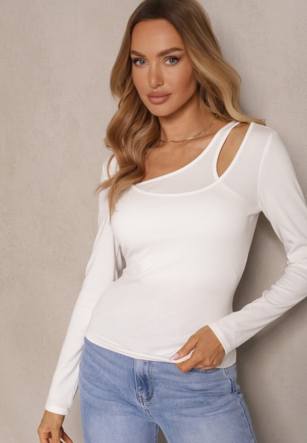Biała Bluzka o Asymetrycznym Kroju Tatorella