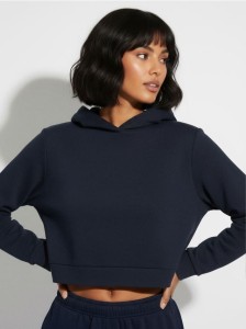 Bluza hoodie basic - granatowy
