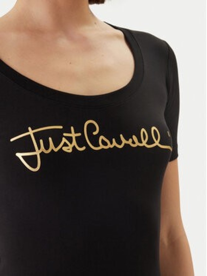 Just Cavalli T-Shirt 80PAHT02 CJ502 Czarny Slim Fit