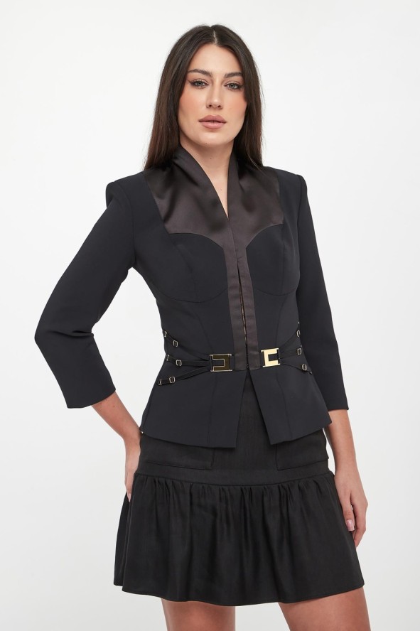 Żakiet z logowanym paskiem ELISABETTA FRANCHI