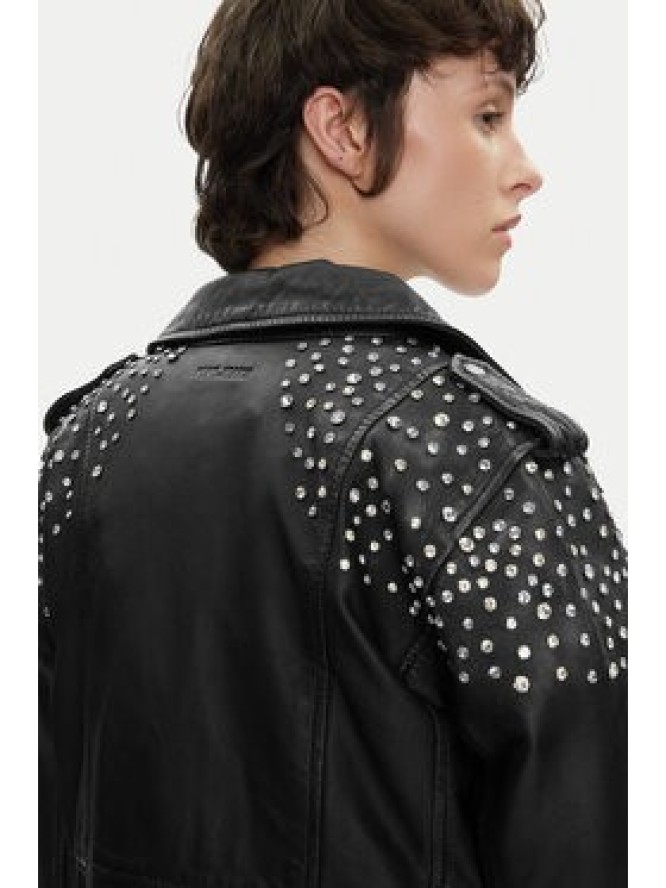 Pepe Jeans Kurtka skórzana Fantasy PL402523 Czarny Regular Fit