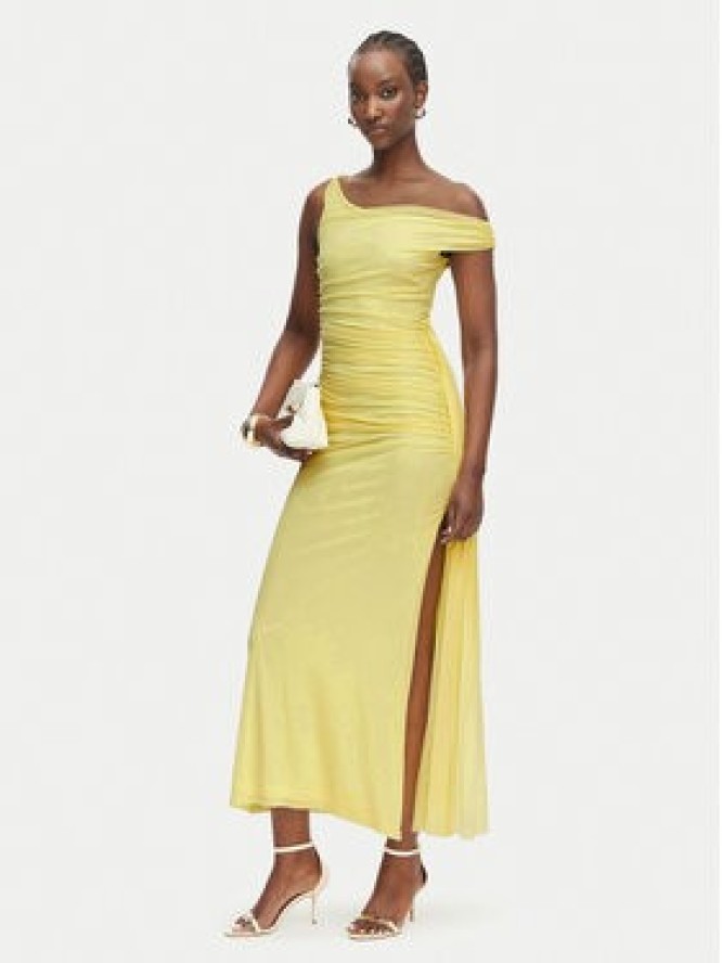 Bardot Sukienka wieczorowa Layana 60513DB Żółty Slim Fit