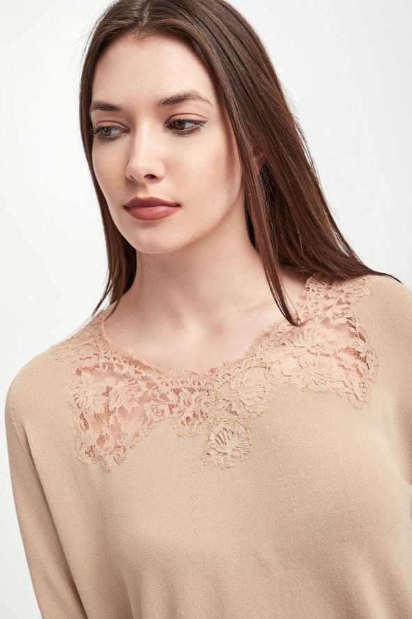Sweter damski z koronką ERMANNO FIRENZE