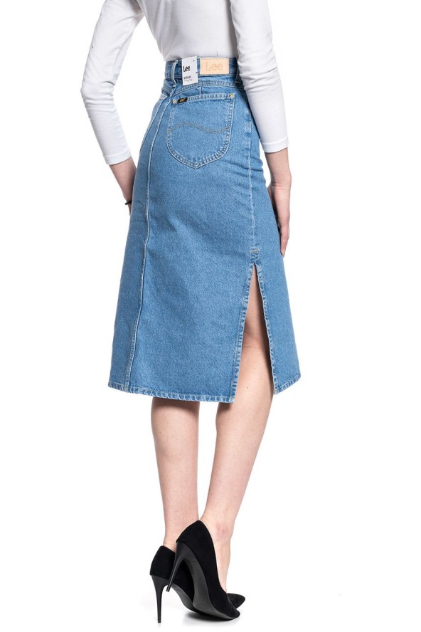 LEE THELMA SKIRT DAMSKA SPÓDNICA JEANSOWA CLEAN CALLIE L38EGAZE 112108145