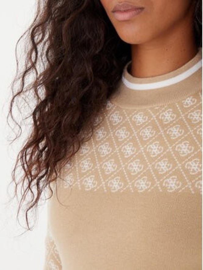 Guess Sweter W5BR24 Z3JD2 Beżowy Slim Fit