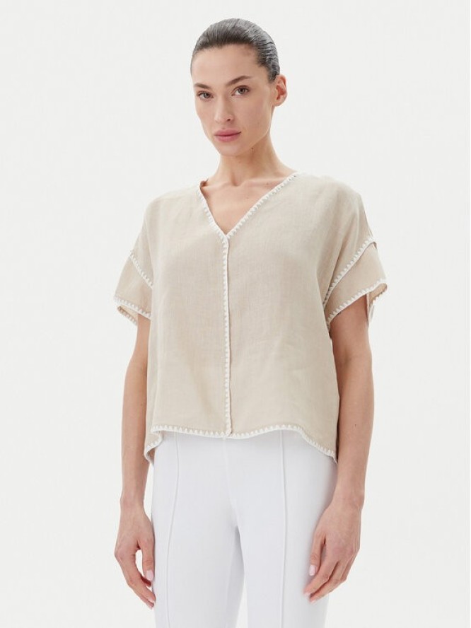 ICONA Bluzka RP5LE004 Beżowy Relaxed Fit