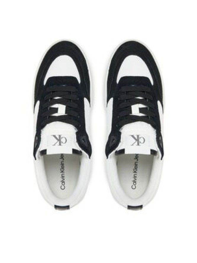 Calvin Klein Jeans Sneakersy Bold Flatf Low Lace Mix YW0YW01742 Biały