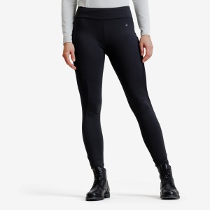 Legginsy jeździeckie damskie ciepłe full grip czarne