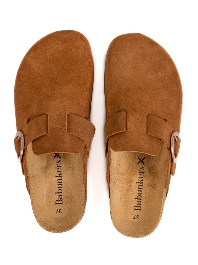 BABUNKERS Family Skórzane chodaki w kolorze jasnobrązowym rozmiar: 41