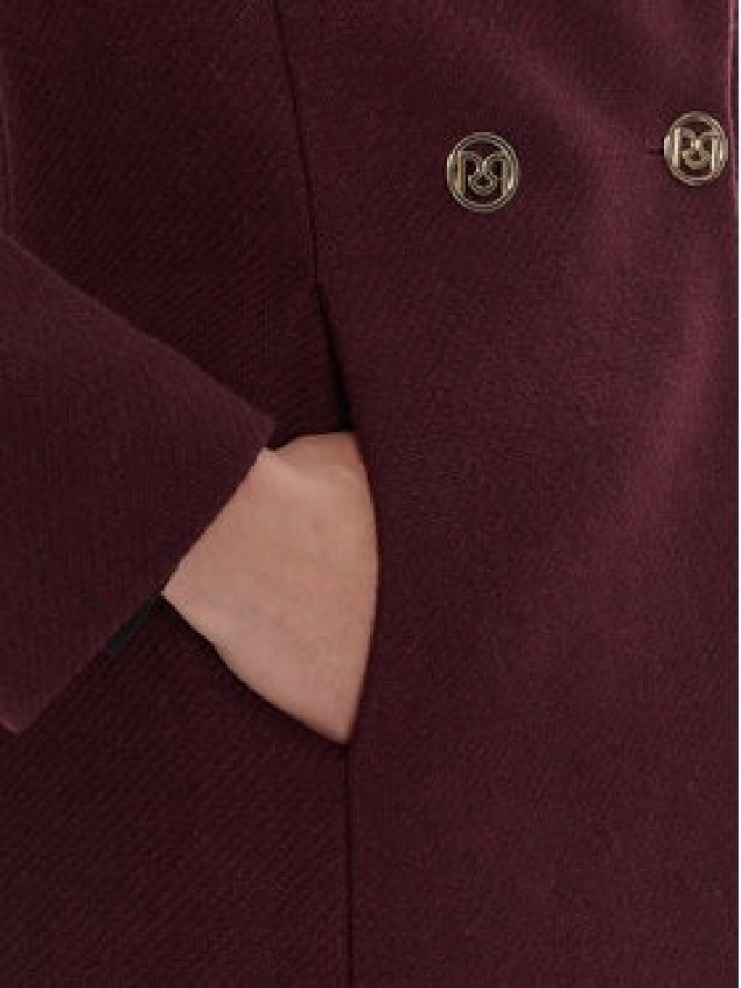 Rinascimento Płaszcz wełniany CFC0126218003 Bordowy Regular Fit