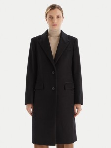 BOSS Płaszcz wełniany Classin 50548371 Czarny Regular Fit