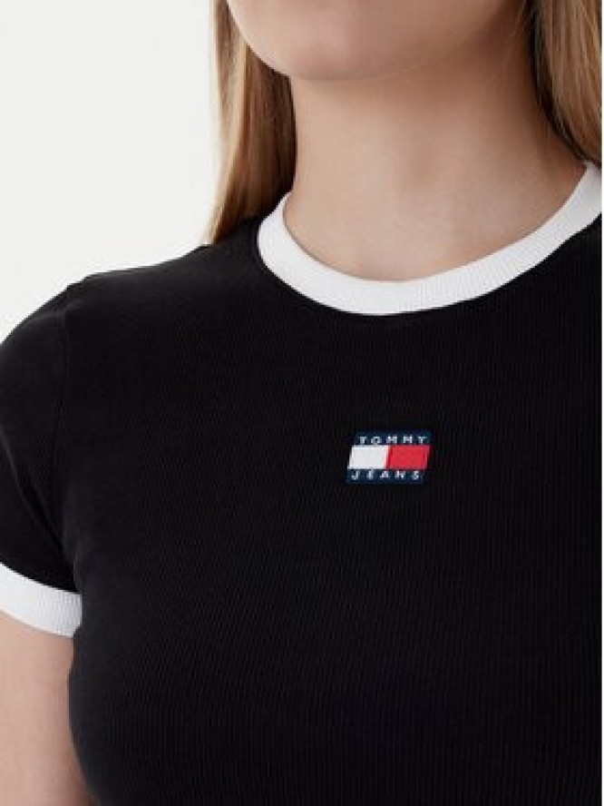 Tommy Jeans T-Shirt Badge DW0DW22575 Czarny Slim Fit