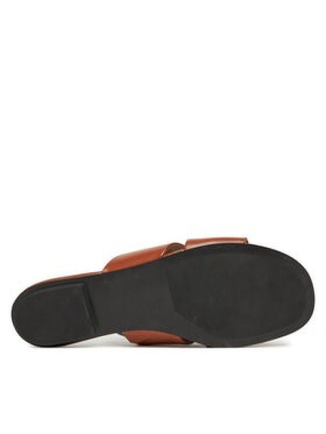 Calvin Klein Klapki Flat Slide - Lth 2 Straps HW0HW02365 Brązowy
