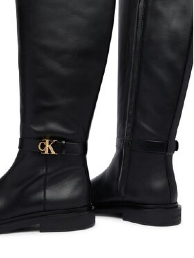Calvin Klein Kozaki Square High Boot Lth Mg Hdw HW0HW03187 Czarny