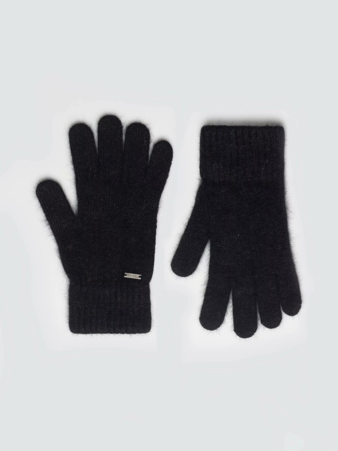 Rękawiczki damskie dzianinowe czarne Heryniasa 906