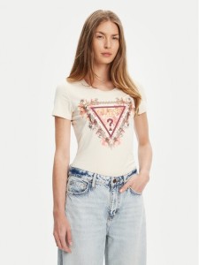 Guess T-Shirt W5YI08 J1314 Écru Regular Fit
