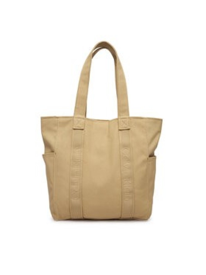 Calvin Klein Torebka Webbing Strap Canvas Tote LV04F3463G Beżowy