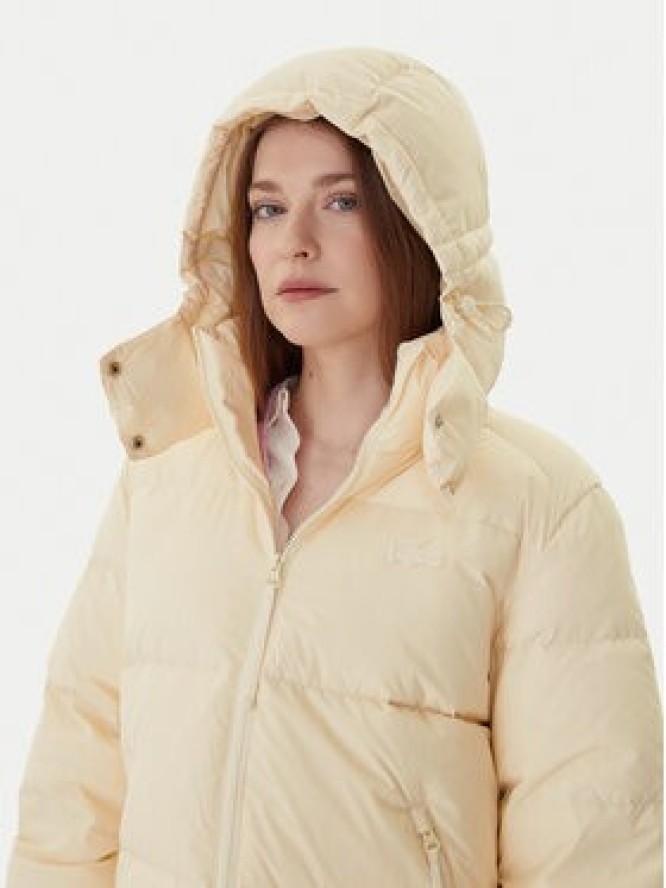 Lacoste Kurtka puchowa BF3262 Écru Relaxed Fit