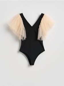 Body z ozdobnymi rękawami - wielobarwny