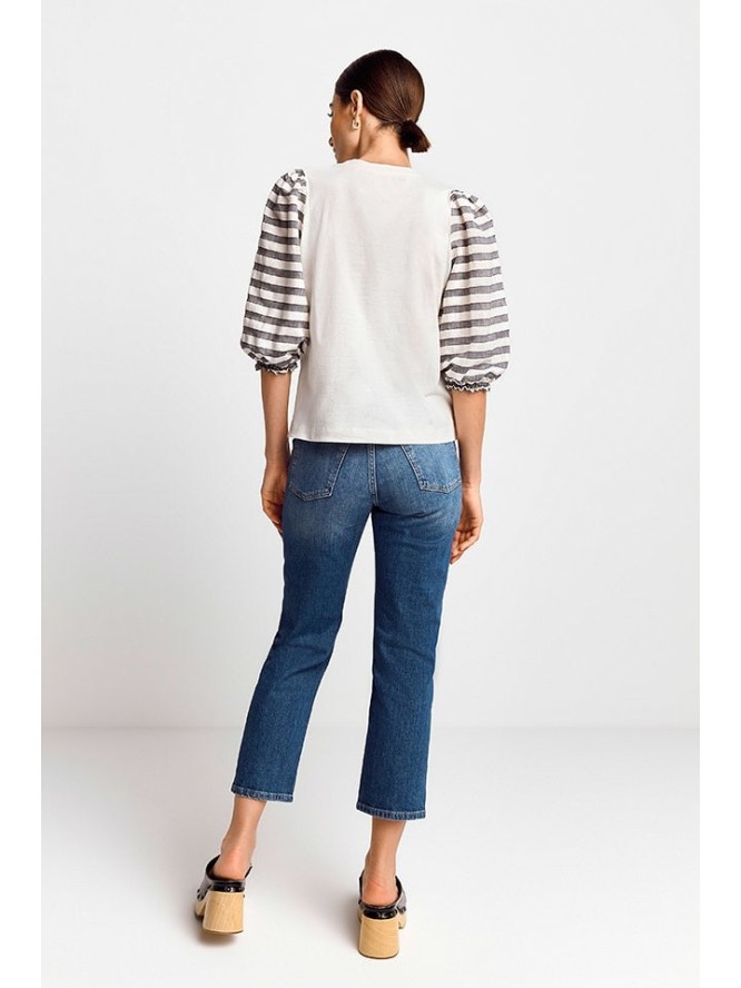 Rich & Royal Bluzka w kolorze biało-antracytowym rozmiar: M