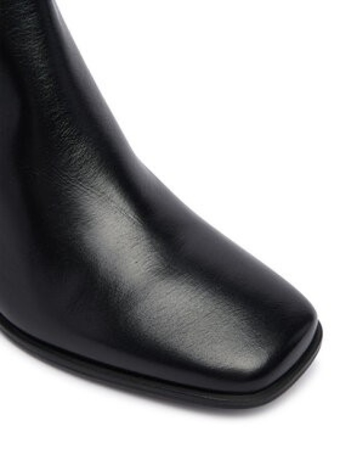 Tommy Hilfiger Botki Th Strap Leather Block Heel Boot FW0FW09488 Czarny