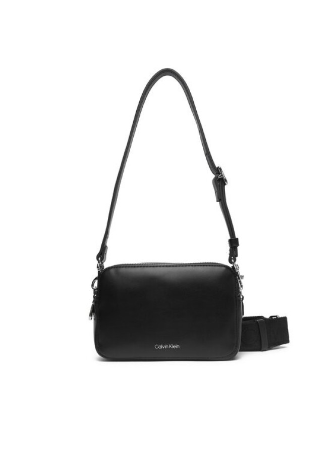 Calvin Klein Torebka Webbing Double Strap Camera Bag LV04F3165G Czarny