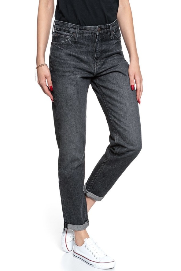 SPODNIE DAMSKIE LEE MOM STRAIGHT BLACK LAMONT L32IFFJZ 112107548