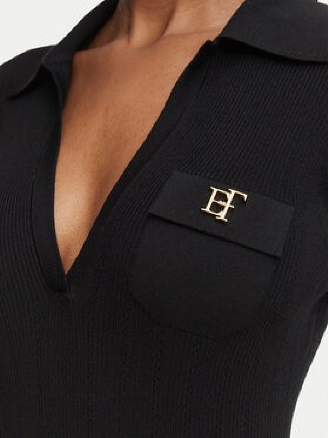 Elisabetta Franchi Sukienka dzianinowa AM-08B-66E2-V380 Czarny Slim Fit