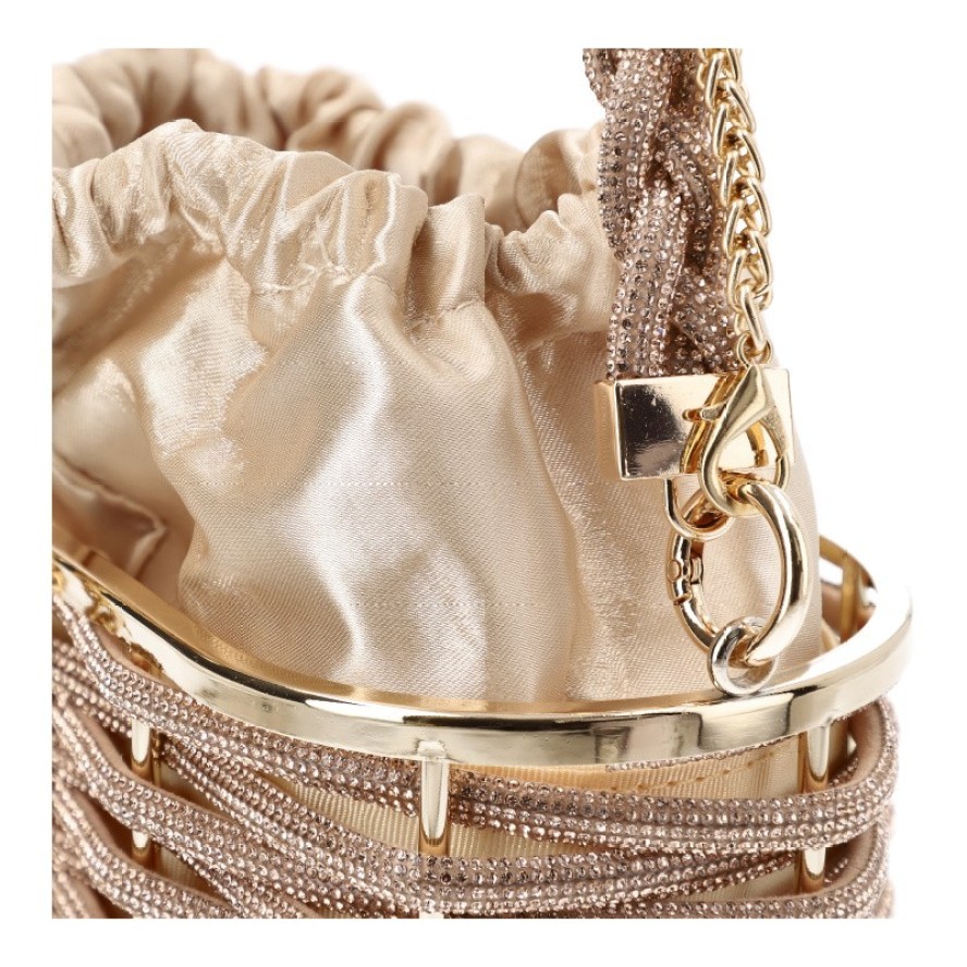 Złota Torebka Sca'Viola Ekskluzywny Kuferek Damski Premium