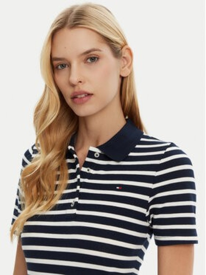 Tommy Hilfiger Polo 1985 WW0WW43225 Granatowy Slim Fit