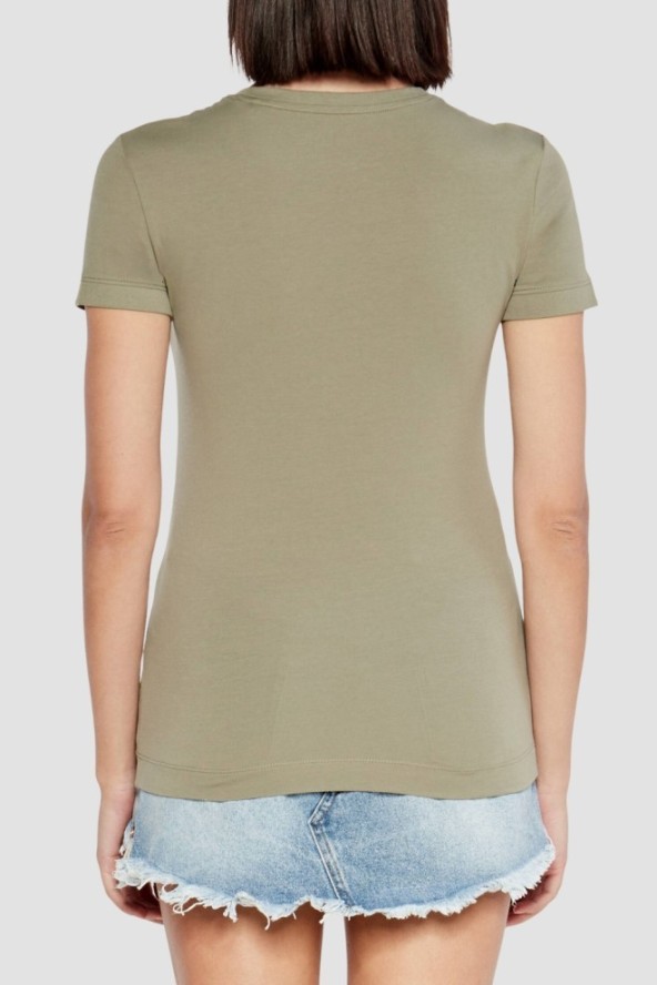 GUESS Zielony damski t-shirt Mini, Rozmiar L