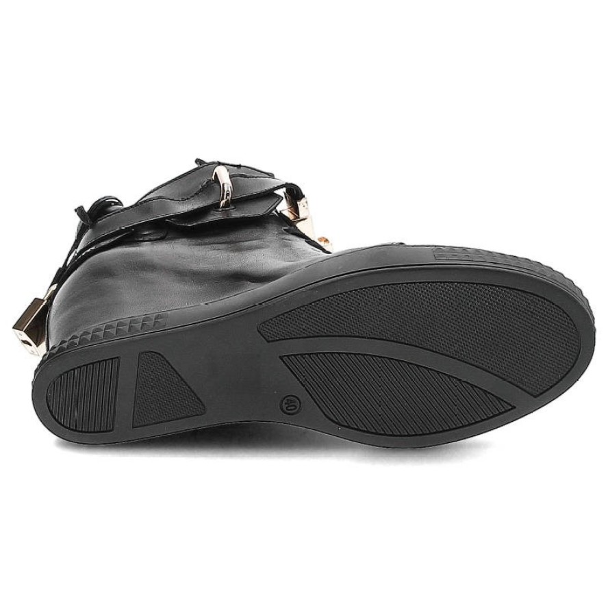 Czarne Sneakersy Carinii Wygodne Buty Damskie Na Koturnie