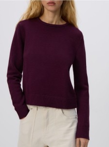 Sweter z wiskozą - ciemnofioletowy