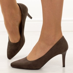 Czekoladowe szpilki damskie Sergio Leone 1336