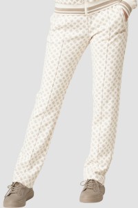 GUESS Beżowe spodnie damskie z monogramem, Rozmiar XS